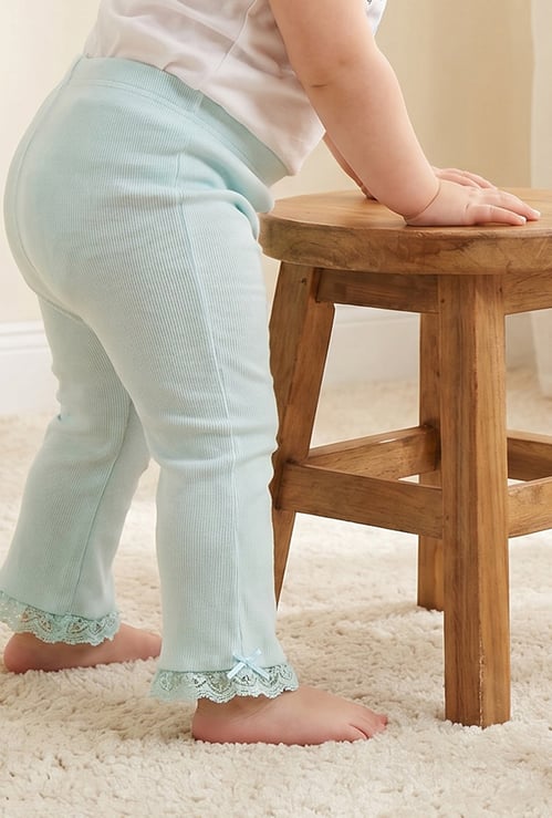 Juniors Lace Trim Leggings