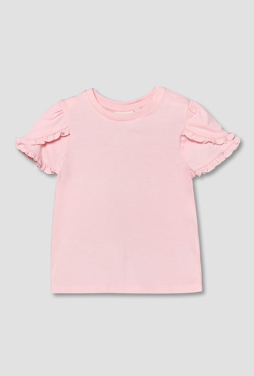 Juniors Ruffle Trim T-shirt