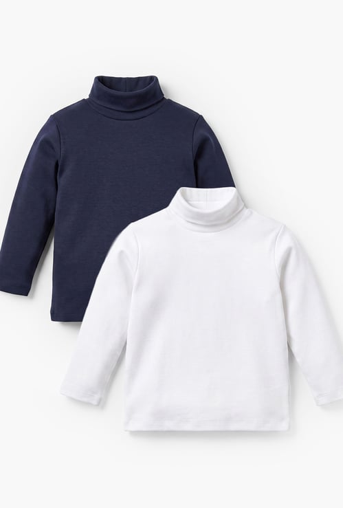 Juniors Ribbed Turtleneck T-shirt - Pack of 2