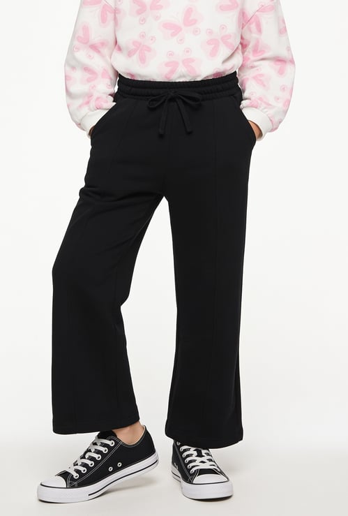 Juniors Pintuck Wide Leg Track Pants