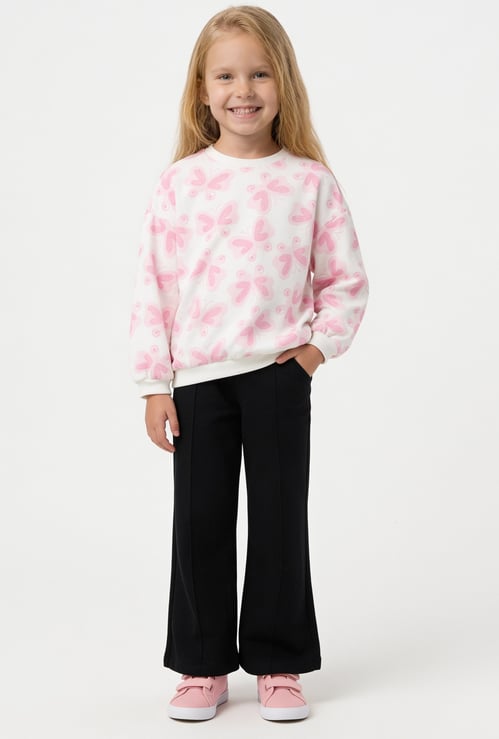 Juniors Butterfly Print Sweatshirt