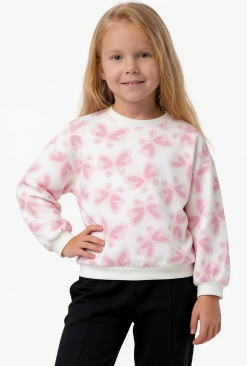 Juniors Butterfly Print Sweatshirt