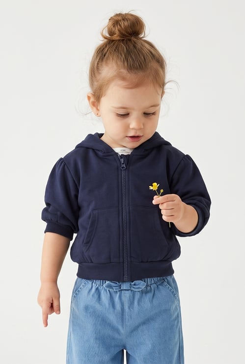 Juniors Solid Hooded Sweatshirt
