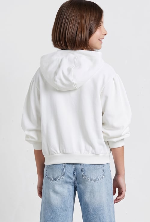 Juniors Solid Zip-Up Hoodie