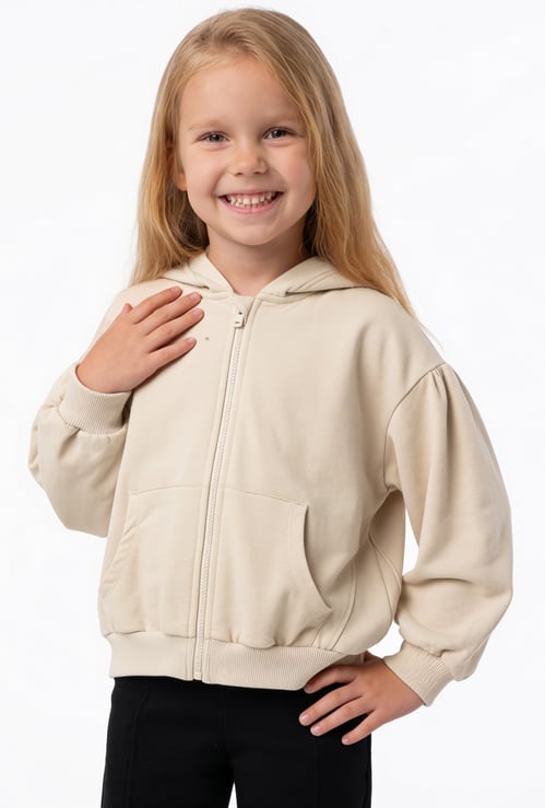 Juniors Solid Hooded Sweatshirt