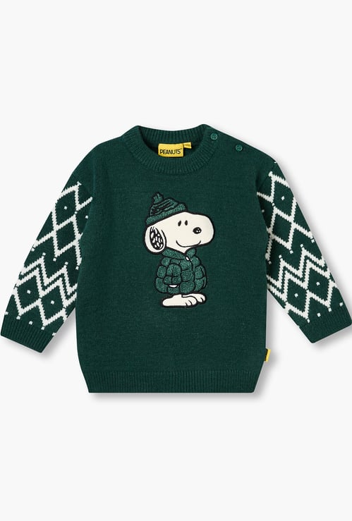 Juniors Snoopy Applique Sweater