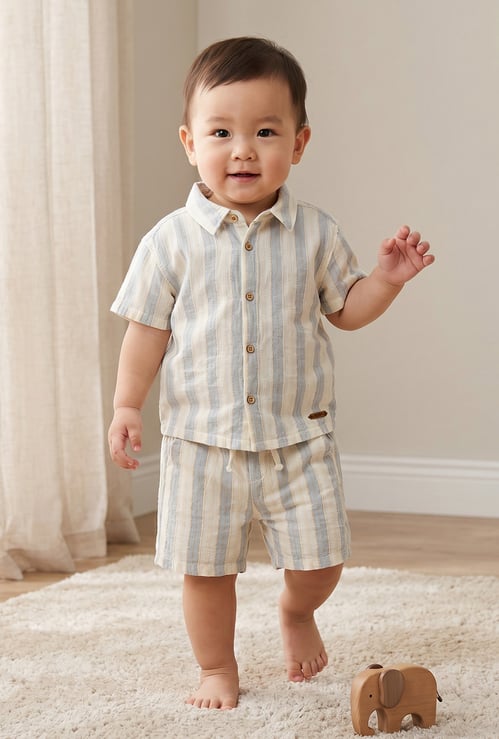 Giggles Striped Shirt and Shorts Set
