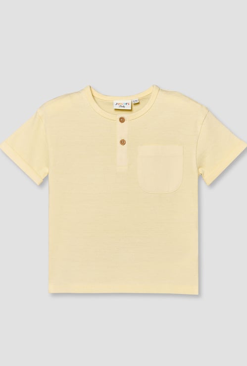 Juniors Henley Neck T-shirt