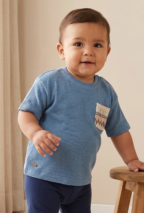 Giggles Solid T-shirt with Embroidered Pocket