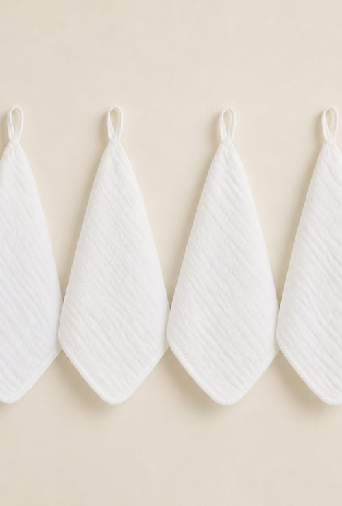 Giggles Solid Washcloths - Pack of 4