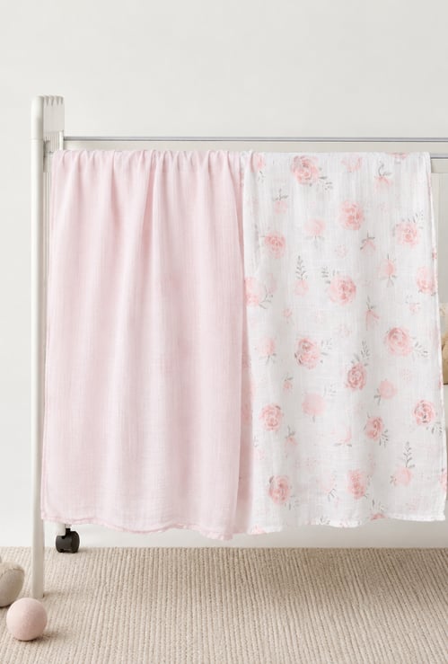 Giggles Assorted Bamboo Muslin Swaddle Blankets - Pack of 2 - 91 x 102 cm