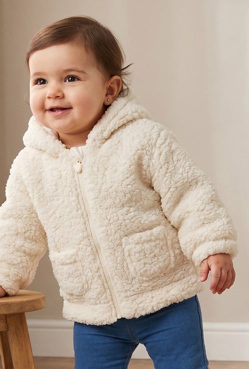 Juniors Fuzzy Hooded Jacket