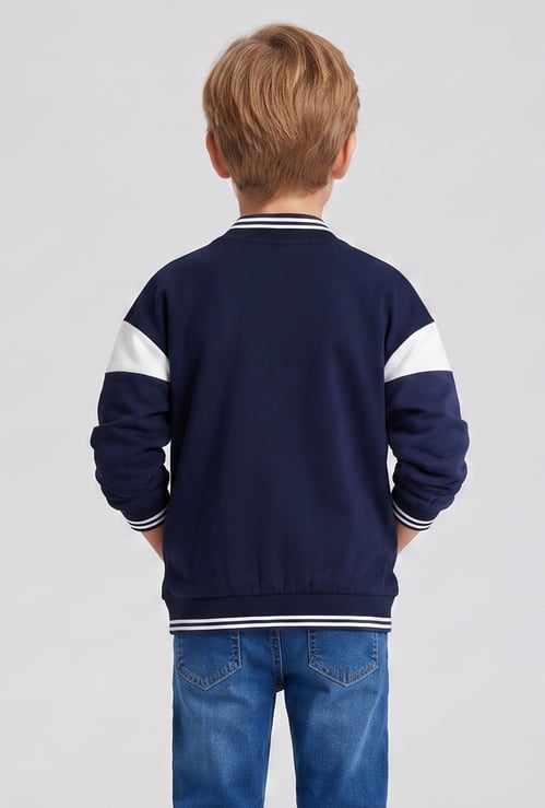 Juniors Contrast Paneled Bomber Jacket