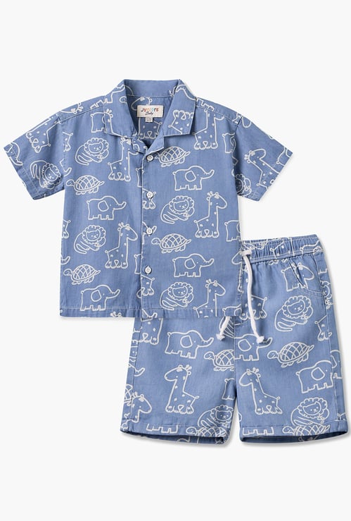Giggles Printed Shirt & Shorts Set