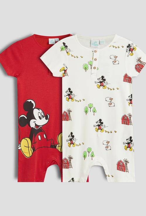 Juniors Mickey Mouse Print Rompers - Pack of 2