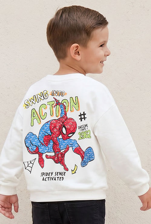 Juniors Spider-Man Print Sweatshirt