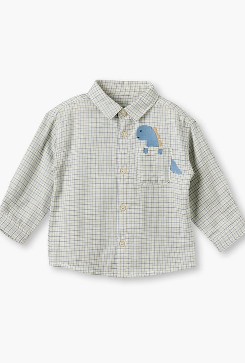 Juniors Dinosaur Embroidered Shirt