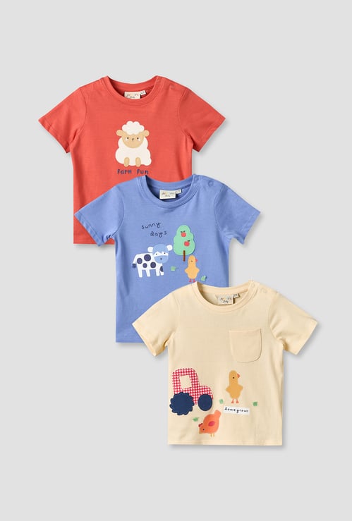 Juniors Farm Animals T-shirt - Pack of 3