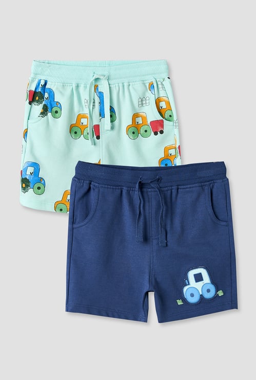 Juniors Vehicle Print Shorts - Pack of 2