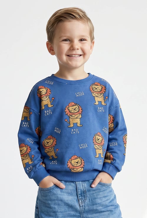 Juniors Lion Print Sweatshirt