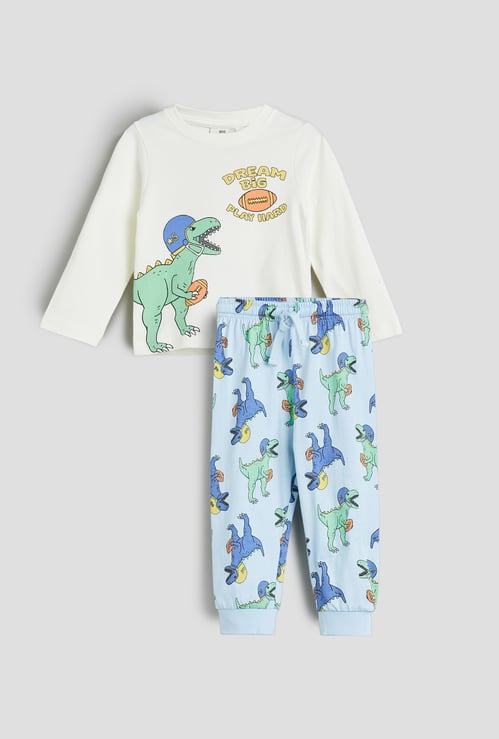 Juniors Dino Print T-shirt with Joggers Set