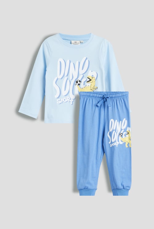 Juniors Dino Print T-shirt with Joggers Set