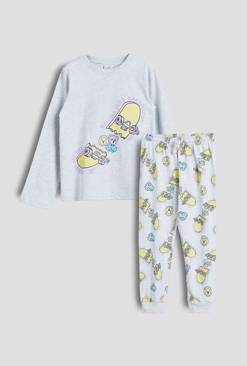 Juniors Printed T-shirt & Pyjama Set