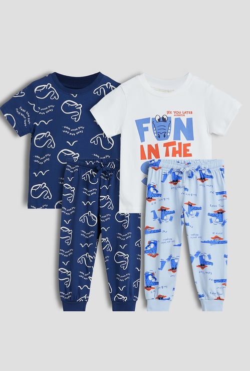 Juniors Printed T-shirt & Pyjama Set - Set of 2