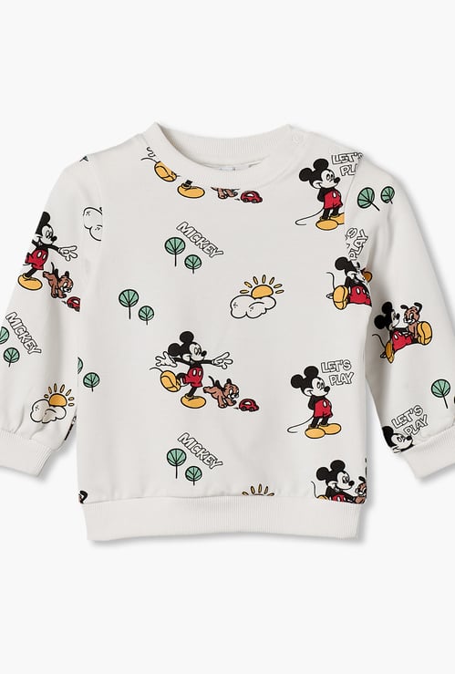 Juniors Mickey Mouse Print Sweatshirt