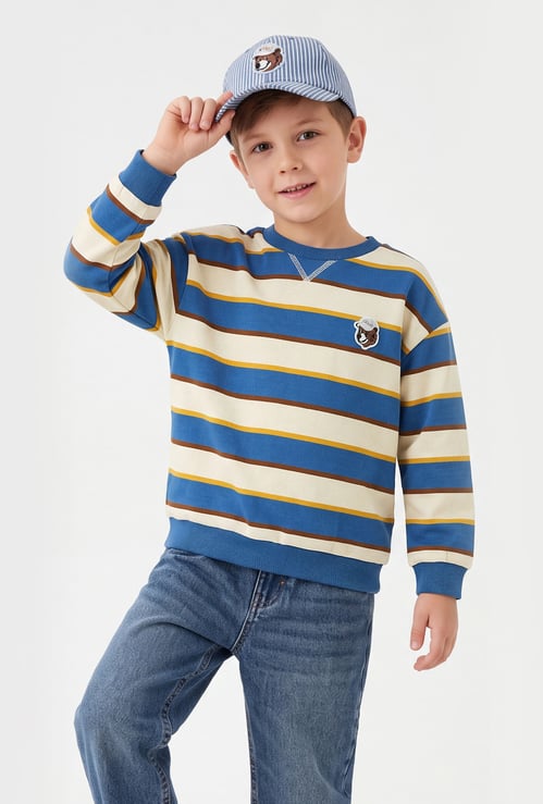 Juniors Striped Sweatshirt
