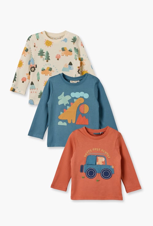 Juniors Dinosaur Print T-shirt - Pack of 3