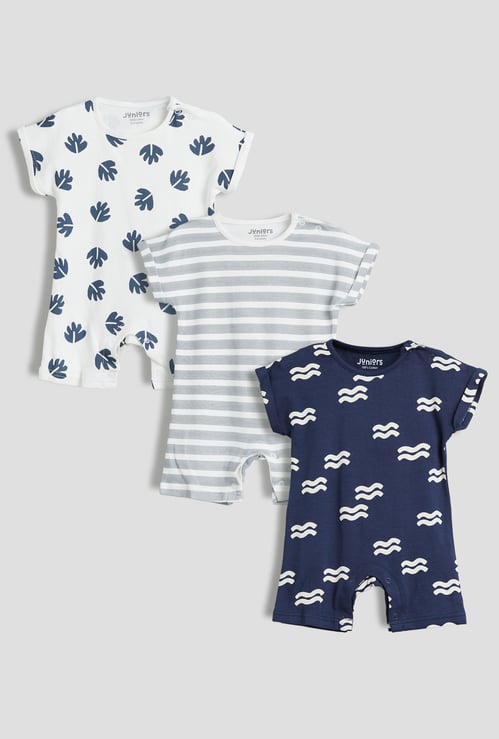 Juniors Printed Rompers - Pack of 3