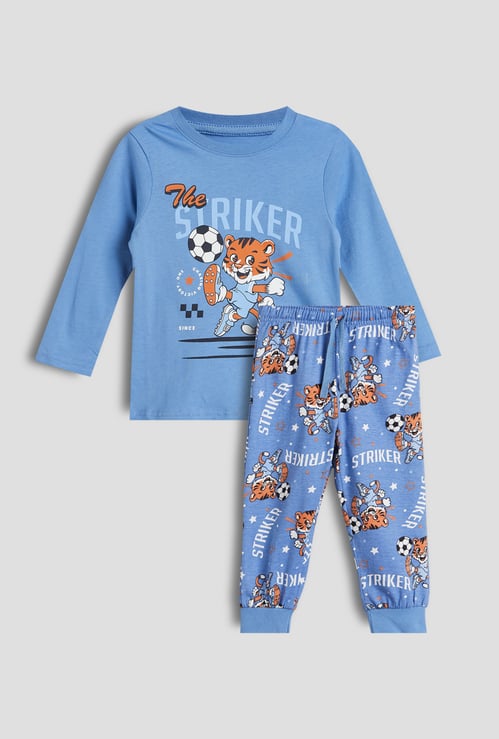 Juniors Tiger Print T-shirt with Pyjama Set