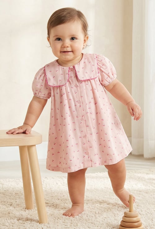 Juniors Cherry Print A-line Dress