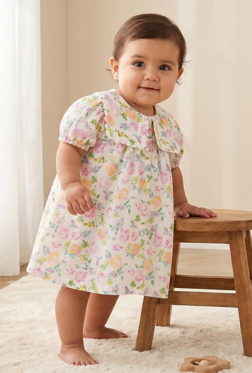 Juniors Floral Print A-Line Dress