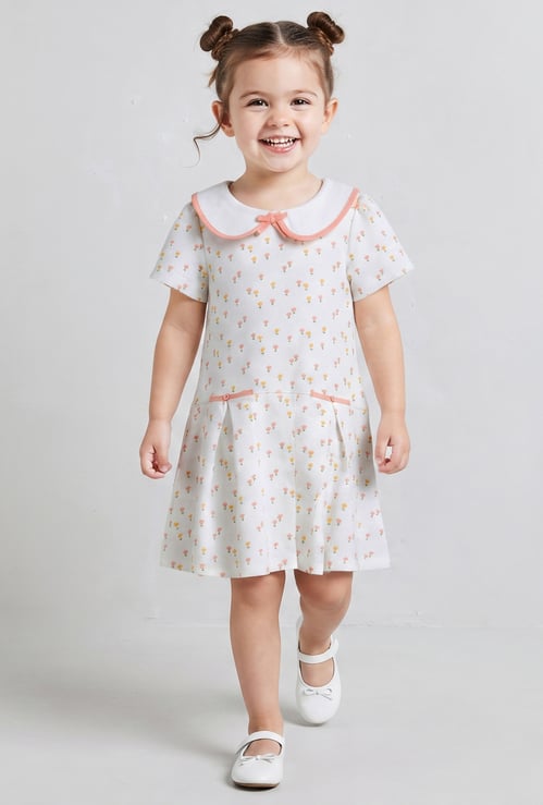Juniors Floral Print Polo Dress