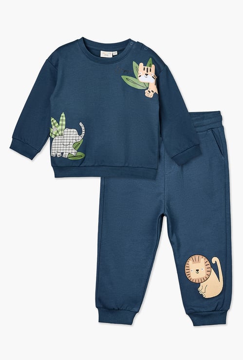 Juniors Applique Sweatshirt with Joggers Set