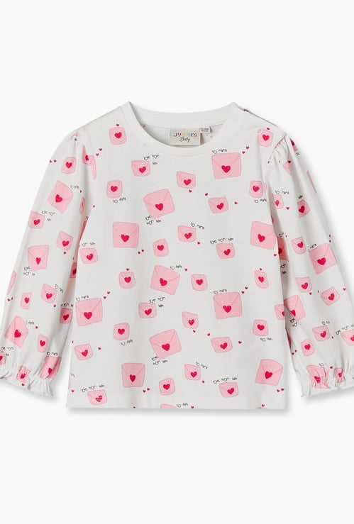 Juniors Heart Print T-shirt