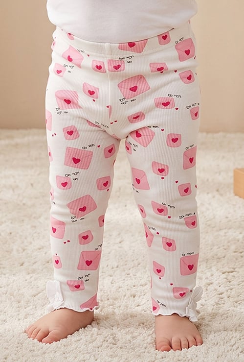 Juniors Heart Print Leggings