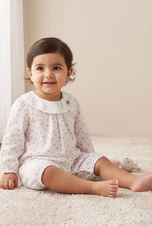 Juniors Heart Print Rompers