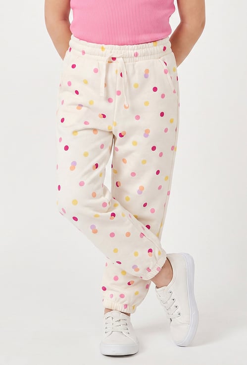Juniors Polka Dot Print Joggers