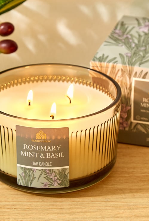 Utopia Rosemary Mint and Basil Scented 3-Wick Jar Candle