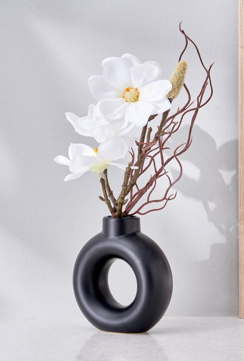 Mont Blanc Artificial Orchids in Ceramic Vase - Small