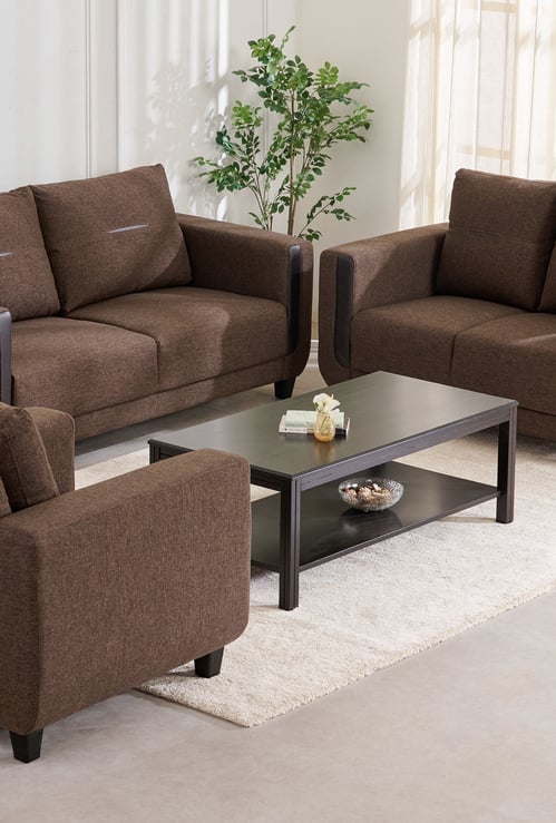 Berry Fabric 3+2+1 Seater Sofa Set - Brown