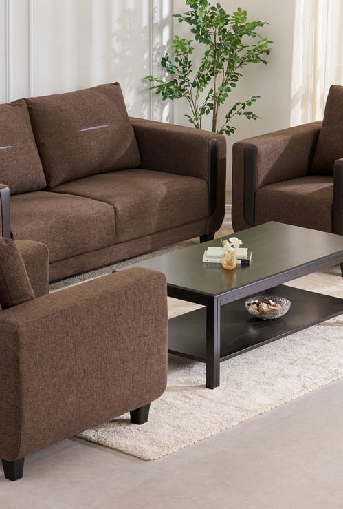 Berry Fabric 3+1+1 Seater Sofa Set - Brown