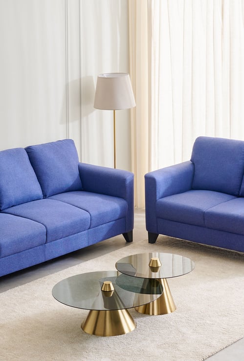 Helios Phantom Fabric 3+2 Seater Sofa Set - Blue