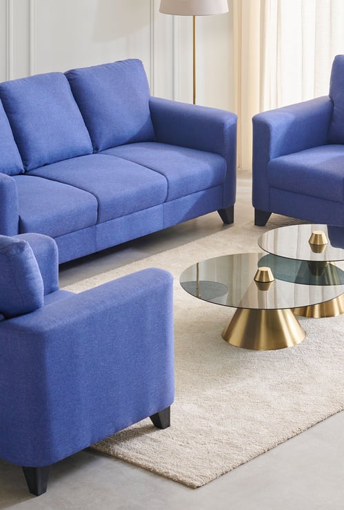 Helios Phantom Fabric 3+1+1 Seater Sofa Set - Blue