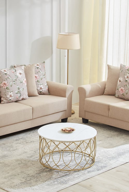 Helios Florence Fabric 3+2 Seater Sofa Set with Cushions - Beige