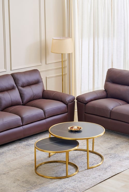 Winchester NXT Half Leather 3+2 Seater Sofa Set - Brown
