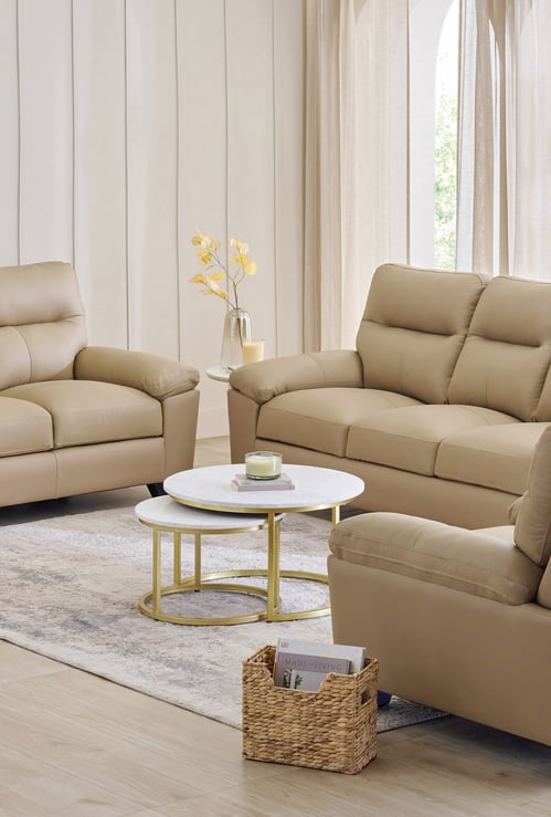 Winchester NXT Half Leather 3+2+1 Seater Sofa Set - Beige
